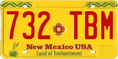 NM license plate 732TBM
