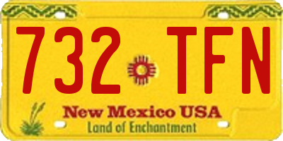 NM license plate 732TFN