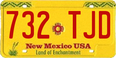 NM license plate 732TJD