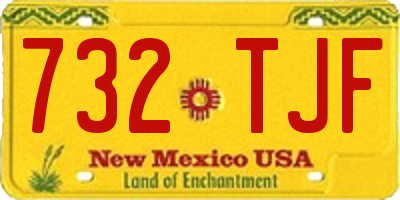 NM license plate 732TJF