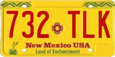 NM license plate 732TLK