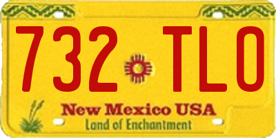 NM license plate 732TLO