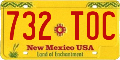 NM license plate 732TOC