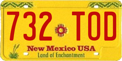 NM license plate 732TOD