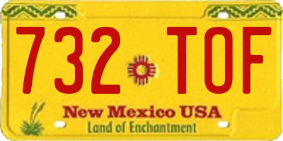 NM license plate 732TOF