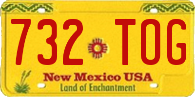 NM license plate 732TOG