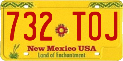 NM license plate 732TOJ