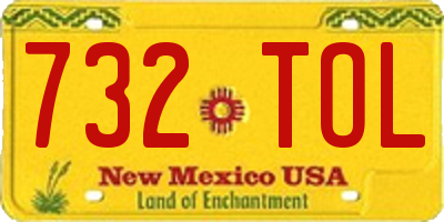 NM license plate 732TOL