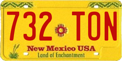 NM license plate 732TON