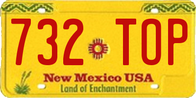 NM license plate 732TOP