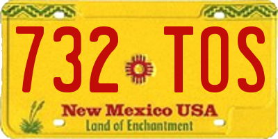 NM license plate 732TOS