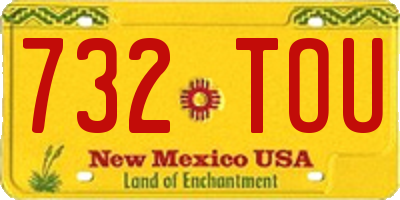 NM license plate 732TOU
