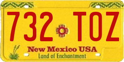 NM license plate 732TOZ