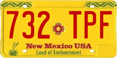 NM license plate 732TPF