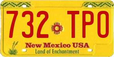 NM license plate 732TPO