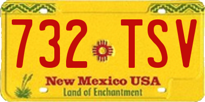 NM license plate 732TSV
