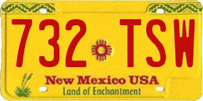 NM license plate 732TSW