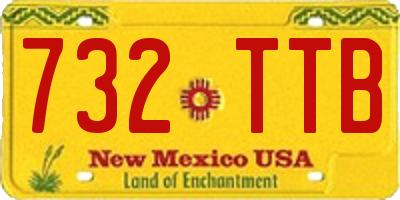 NM license plate 732TTB