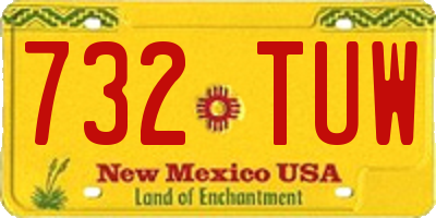 NM license plate 732TUW