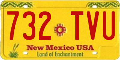NM license plate 732TVU