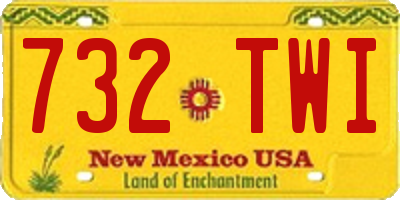 NM license plate 732TWI