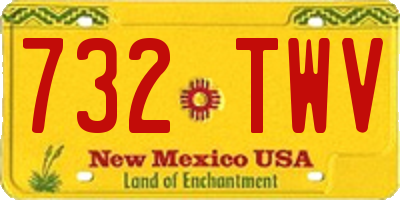 NM license plate 732TWV