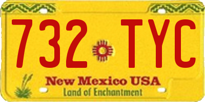 NM license plate 732TYC