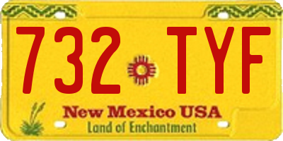 NM license plate 732TYF