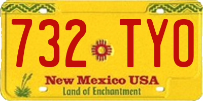 NM license plate 732TYO
