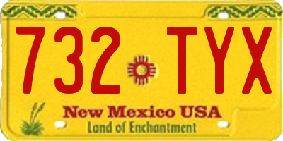 NM license plate 732TYX