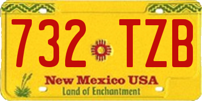 NM license plate 732TZB