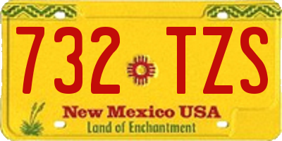 NM license plate 732TZS