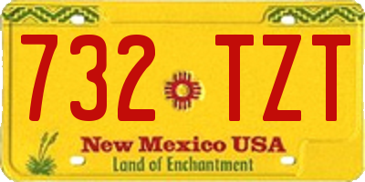NM license plate 732TZT
