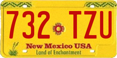 NM license plate 732TZU