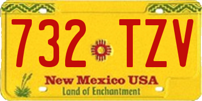 NM license plate 732TZV