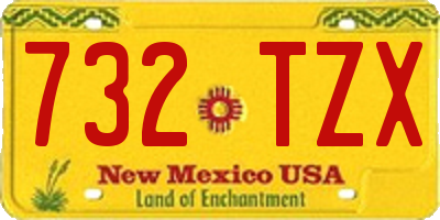 NM license plate 732TZX