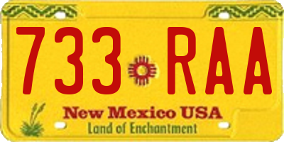 NM license plate 733RAA