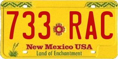 NM license plate 733RAC