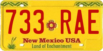 NM license plate 733RAE