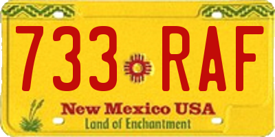 NM license plate 733RAF