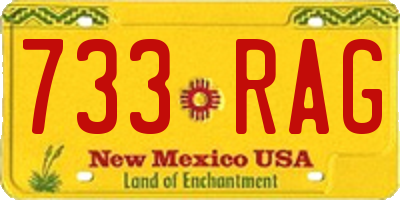 NM license plate 733RAG