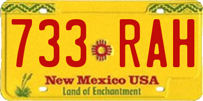 NM license plate 733RAH