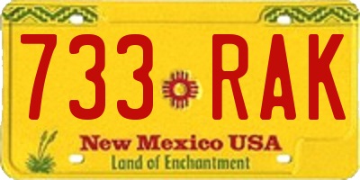 NM license plate 733RAK