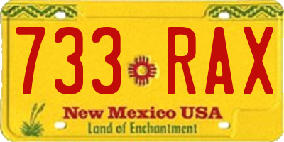 NM license plate 733RAX