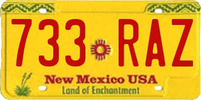 NM license plate 733RAZ