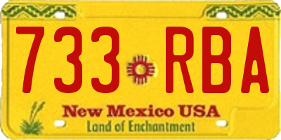 NM license plate 733RBA