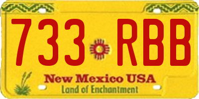 NM license plate 733RBB
