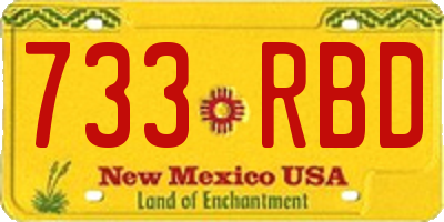 NM license plate 733RBD