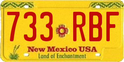 NM license plate 733RBF