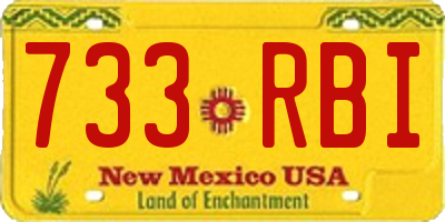 NM license plate 733RBI